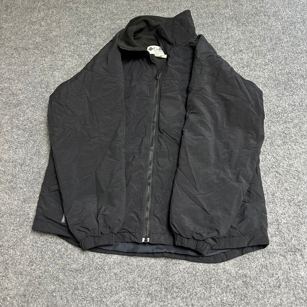 Columbia Jacket Womens Size L Black Interchange Full Zip Fleece Lined Outdoor